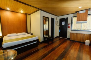 Escritorio, tabla de planchar con plancha, wifi gratis y ropa de cama 