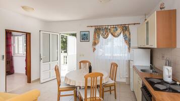 Fridge, oven, stovetop, cookware/dishes/utensils