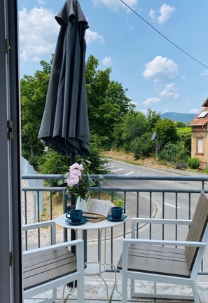 Deluxe-Doppelzimmer, eigenes Bad | Blick vom Balkon