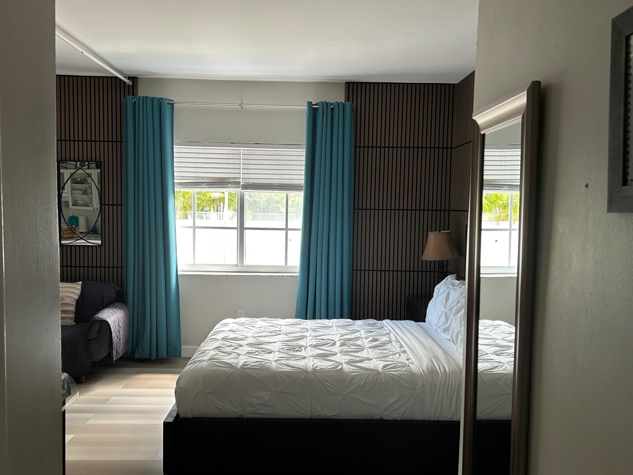 Blackout curtains, iron/ironing board, free WiFi, bed sheets