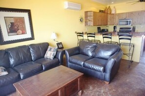 Televisión, reproductor de DVD, libros, estéreo