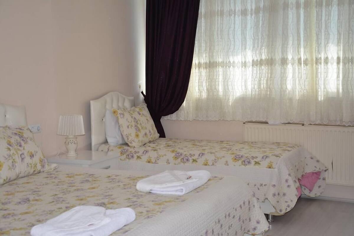 Chambre triple familiale | Bureau, lit de bébé (gratuit), accès au Wi-Fi (inclus), literie fournie