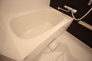 Combined shower/tub, hair dryer, bidet, towels