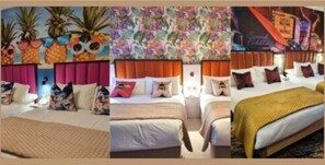 Habitación superior con 2 camas individuales | 1 dormitorio, escritorio, espacio para trabajar con un portátil