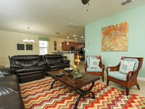 House | Living area | Flat-screen TV, DVD player, table football - 5BR 4.5BA Pool Home In ChampionsGate (Davenport)
