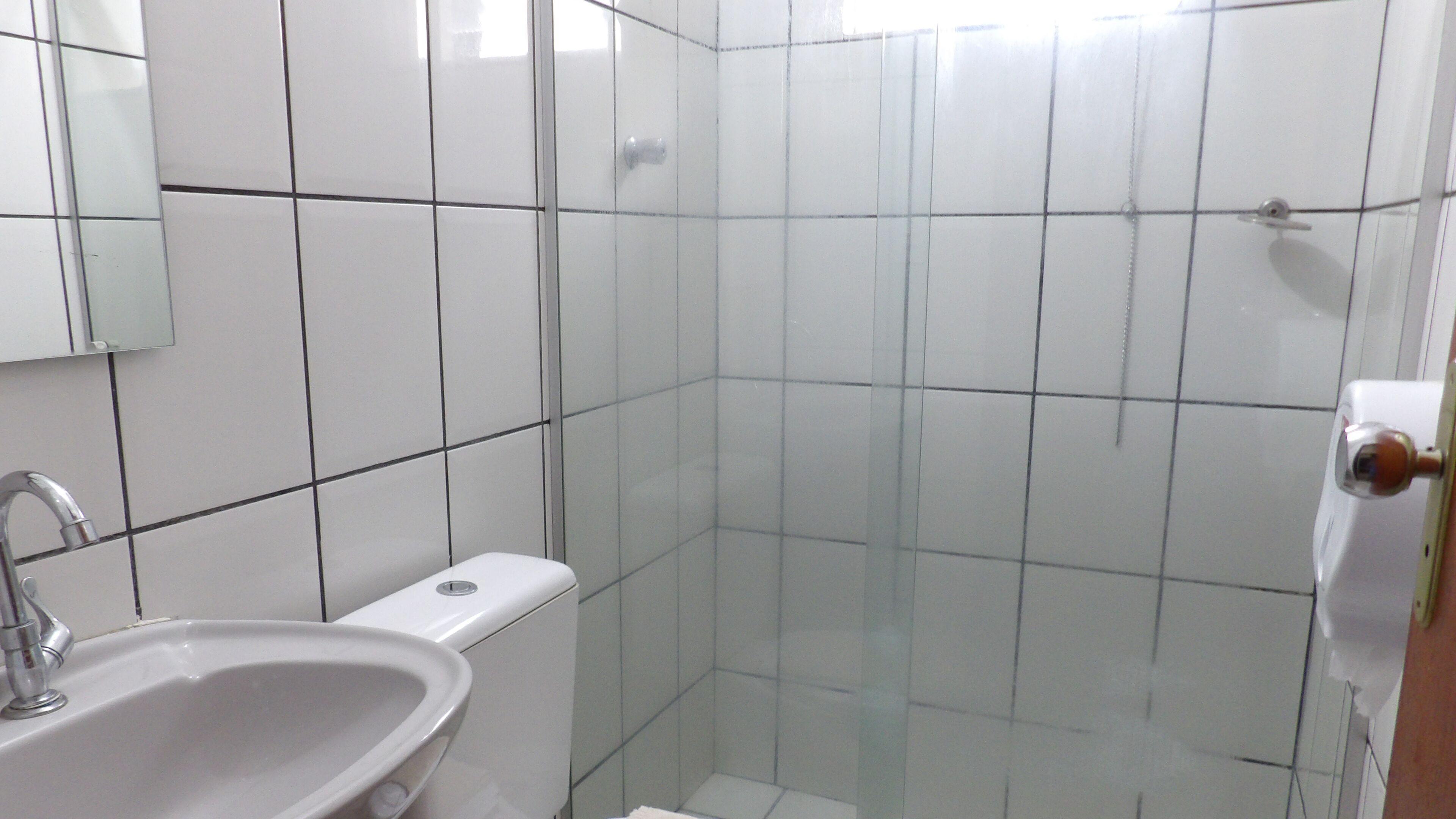 shower, towels, soap, toilet paper