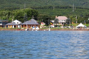在海滩