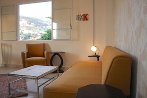 Design Apartment, 2 Bedrooms, Mountain View (Shuruk) | Living area | Flat-screen TV - Shuruk & Ghurub (Falougha-Khalouat)