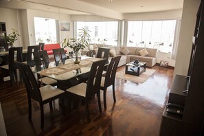 Apartment, 3 Bedrooms | Living area | Smart TV - Cozy apartment with amazing ocean views (Lima)