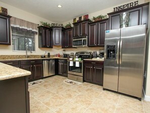 Rumah | Dapur pribadi | Lemari es, microwave, oven, dan mesin pencuci piring