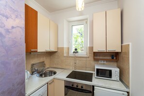 Fridge, microwave, oven, stovetop - Apartments and Room Frane - Studio with Terrace (Dubrovnik)