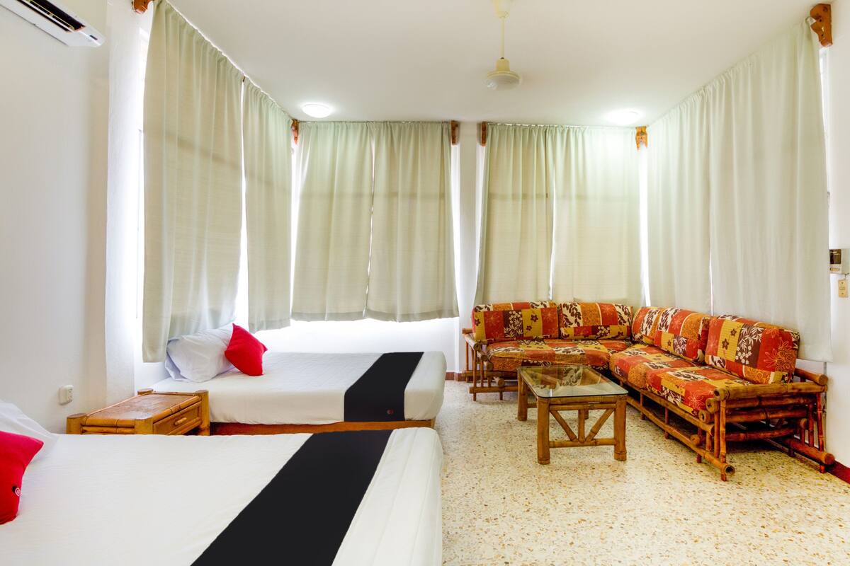 standard double room, 2 double beds | 1 bedroom, iron/ironing board, free wifi, bed sheets