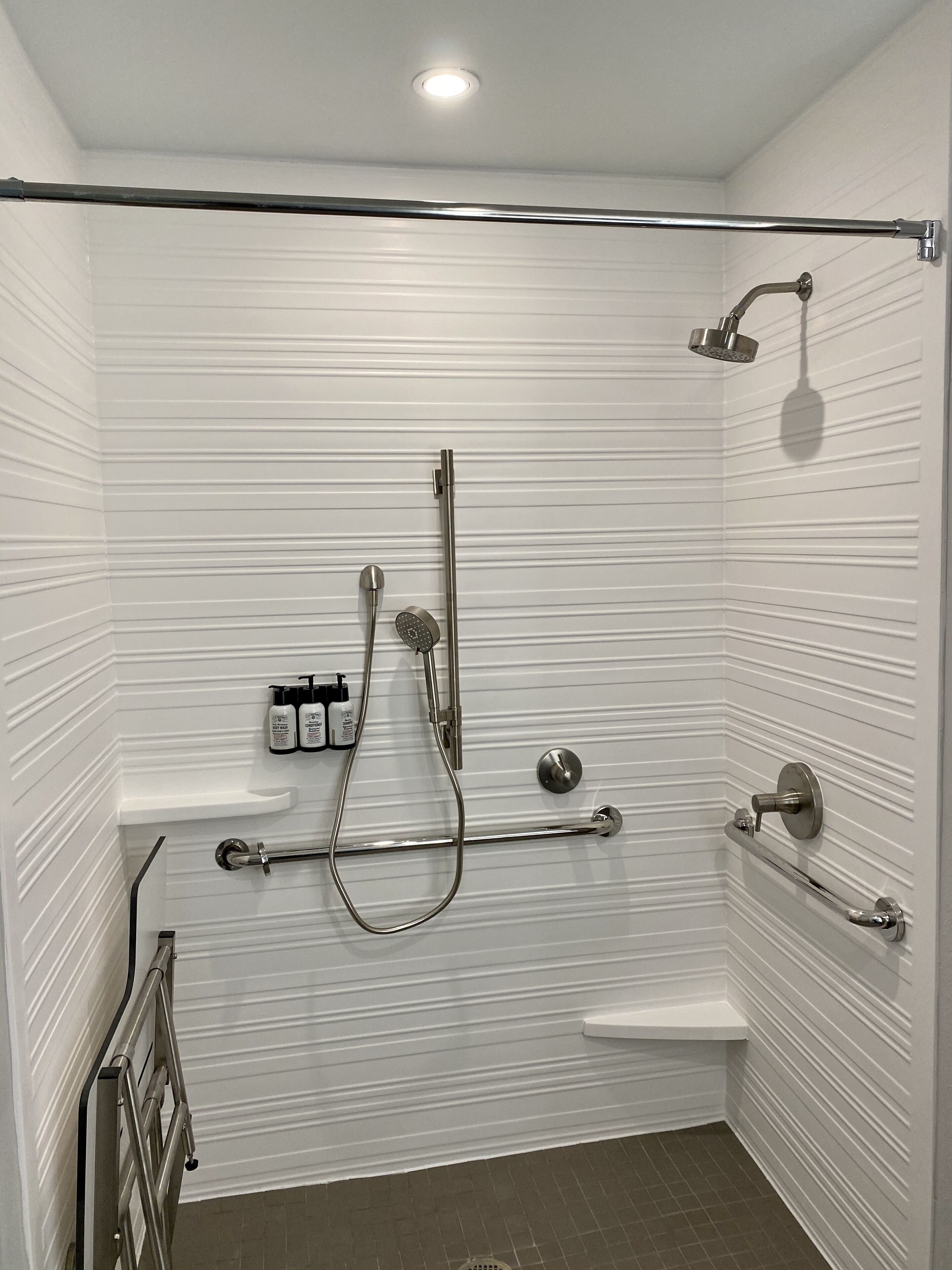 standard room, 1 king bed, accessible (communications, roll-in shower) | bathroom shower