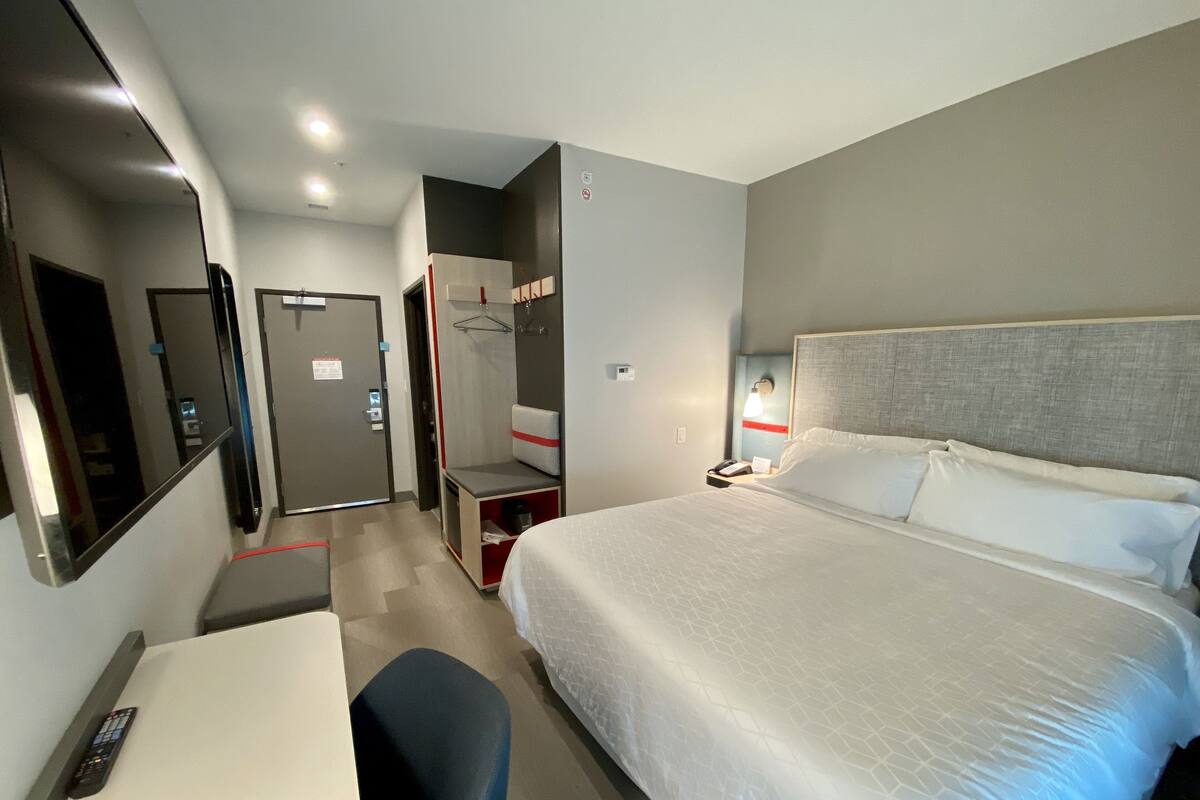 Pillowtop beds, laptop workspace, blackout drapes, soundproofing