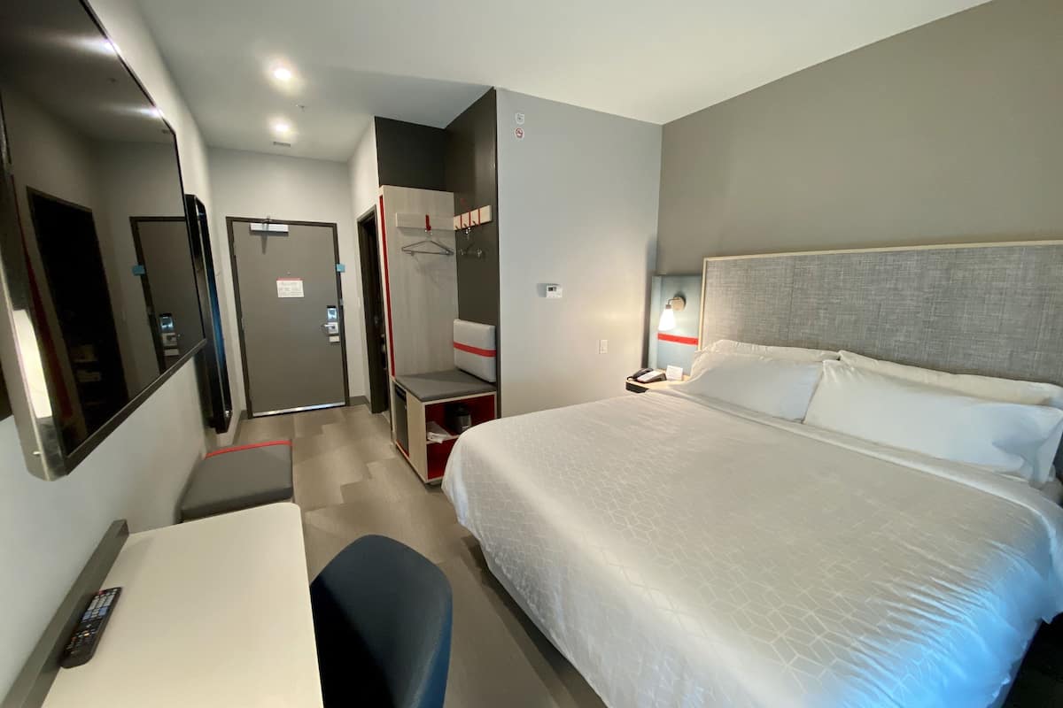 pillow-top beds, laptop workspace, blackout curtains, soundproofing