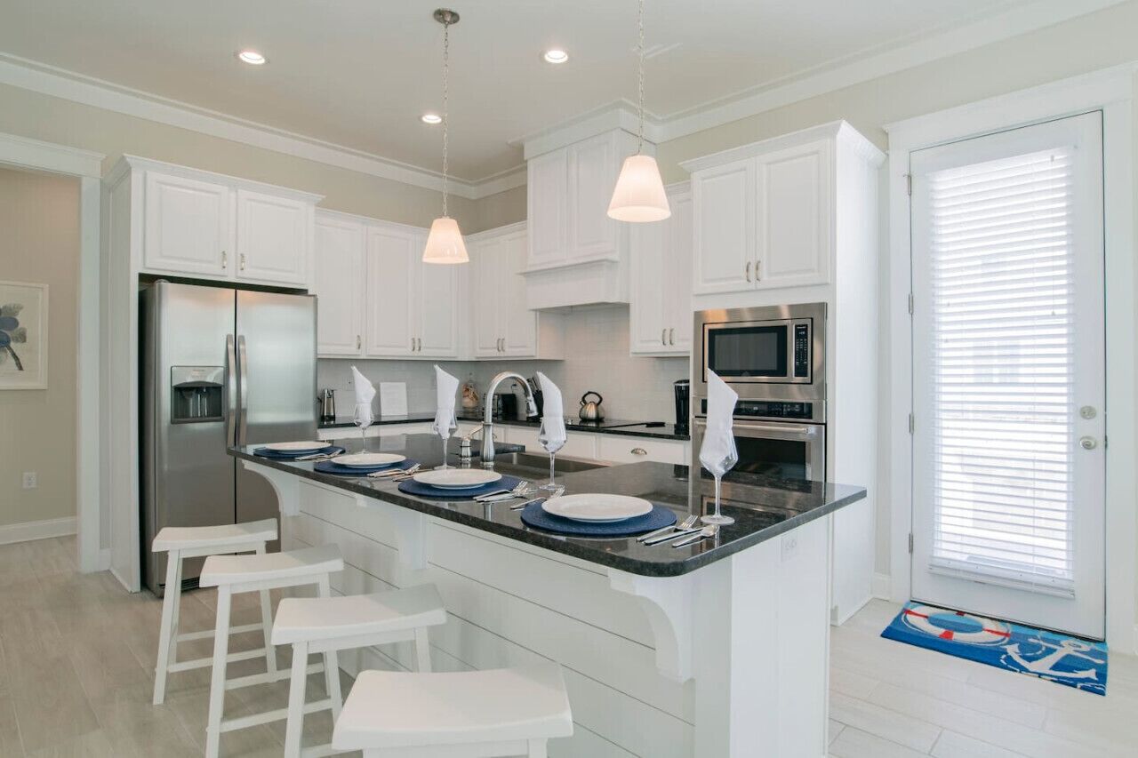 Fridge, coffee/tea maker, cookware/dishes/utensils