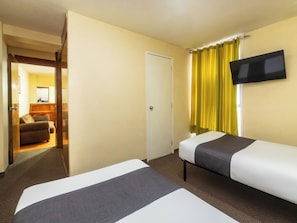 1 bedroom, desk, laptop workspace, iron/ironing board