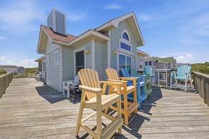 Terrace/patio - Five Lucky Ducks | 400 ft from the beach | Dog Friendly, Private Pool, Hot Tub | Duck (Duck)