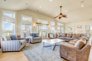 LCD TV, DVD player, offices, printers - Hughes Hideaway | 630 ft from the beach | Private Pool, Hot Tub | Corolla (Corolla)