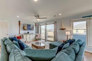 TV, DVD player - Sea Scapes | 817 ft from the beach | Private Pool, Hot Tub | Corolla (Corolla)