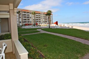 Property grounds - One of a kind ground floor, three bedroom, three bath corner.  Amazing south east ocean views. (New Smyrna Beach)