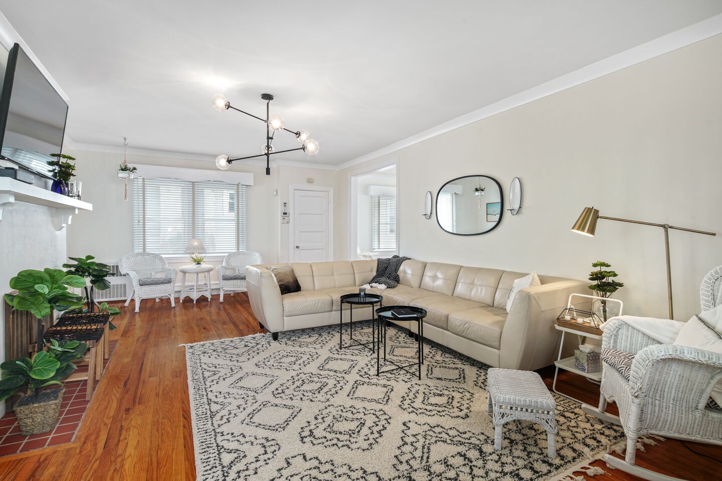 Living room view from stair (image w old rug)