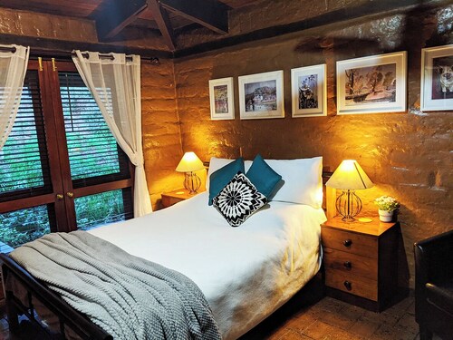 Secluded artistic earthen home offering spa luxury