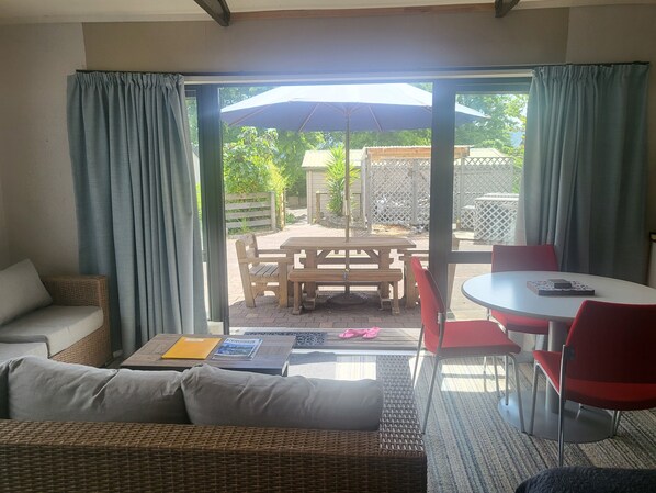 TV, DVD player, stereo