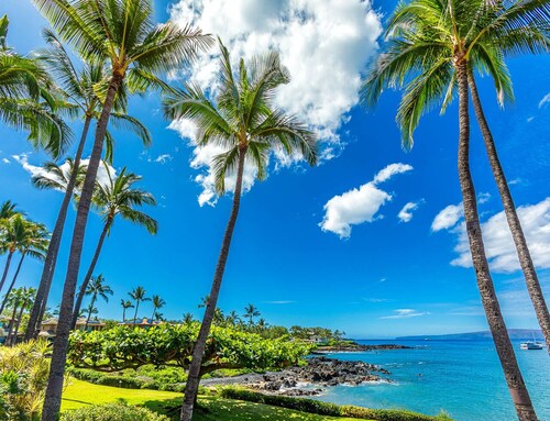 Oceanfront Wailea condo with hot tubs, resort pools summer deals