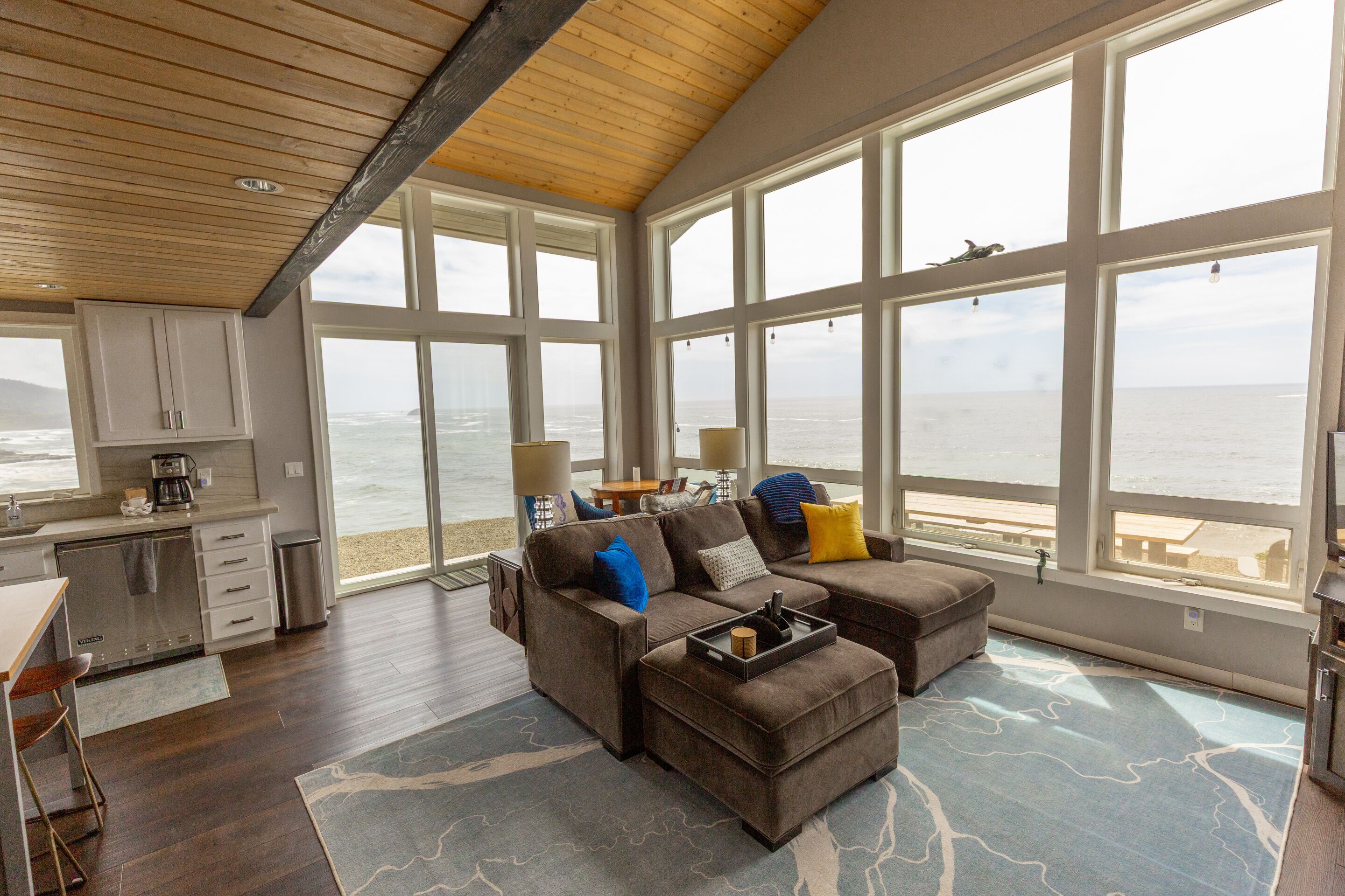 Fireplace, DVD player, books, video library