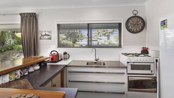 Fridge, microwave, oven, toaster