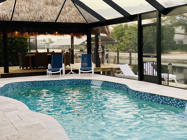 Outdoor pool, a heated pool