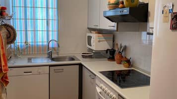 Fridge, microwave, coffee/tea maker