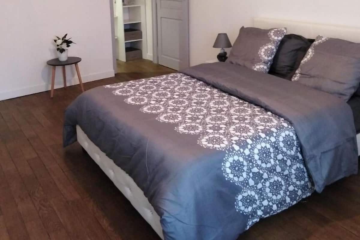 Habitación doble | Escritorio, tabla de planchar con plancha, wifi gratis y ropa de cama