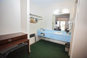 Combined shower/bathtub, deep-soaking bathtub, hair dryer, towels