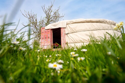 Farm yurt with private apartment