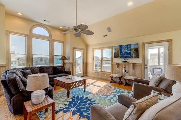 TV, DVD player, stereo