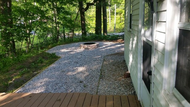 Småhus, utsikt mot innsjø | Terrasse/patio