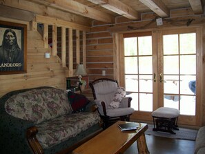 TV, DVD player, books, video library