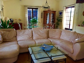 TV, DVD player, books