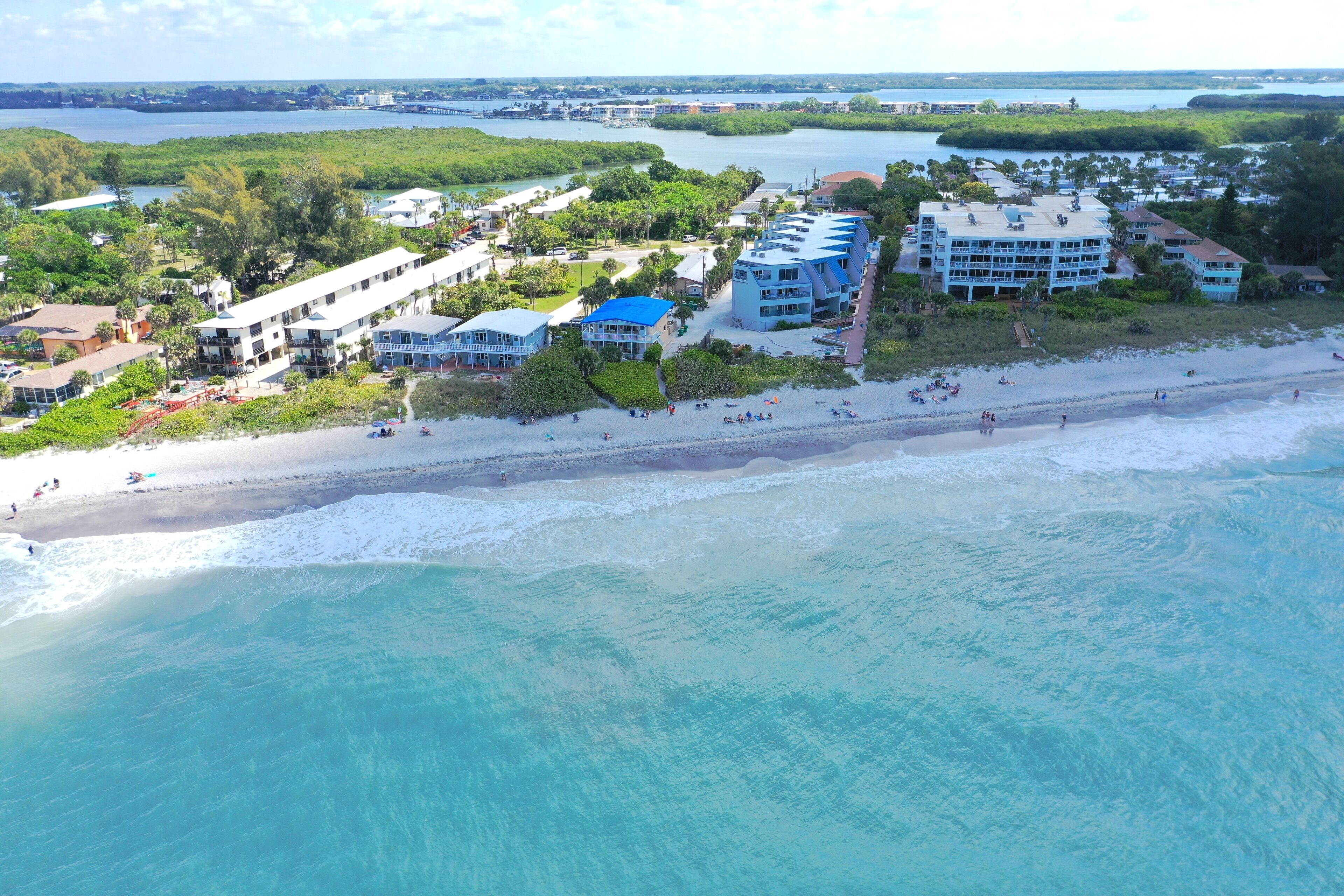 Aerial Manasota Key to Tom Adams Bridge