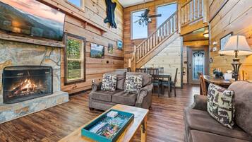 Smart TV, fireplace, video games