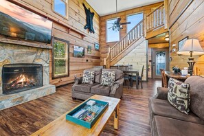 Smart TV, fireplace, video games