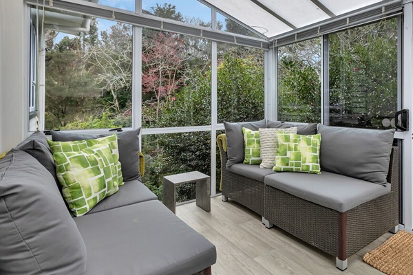 Sunroom overlooking stream