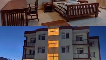 Escritorio, cortinas blackout, wifi gratis y ropa de cama