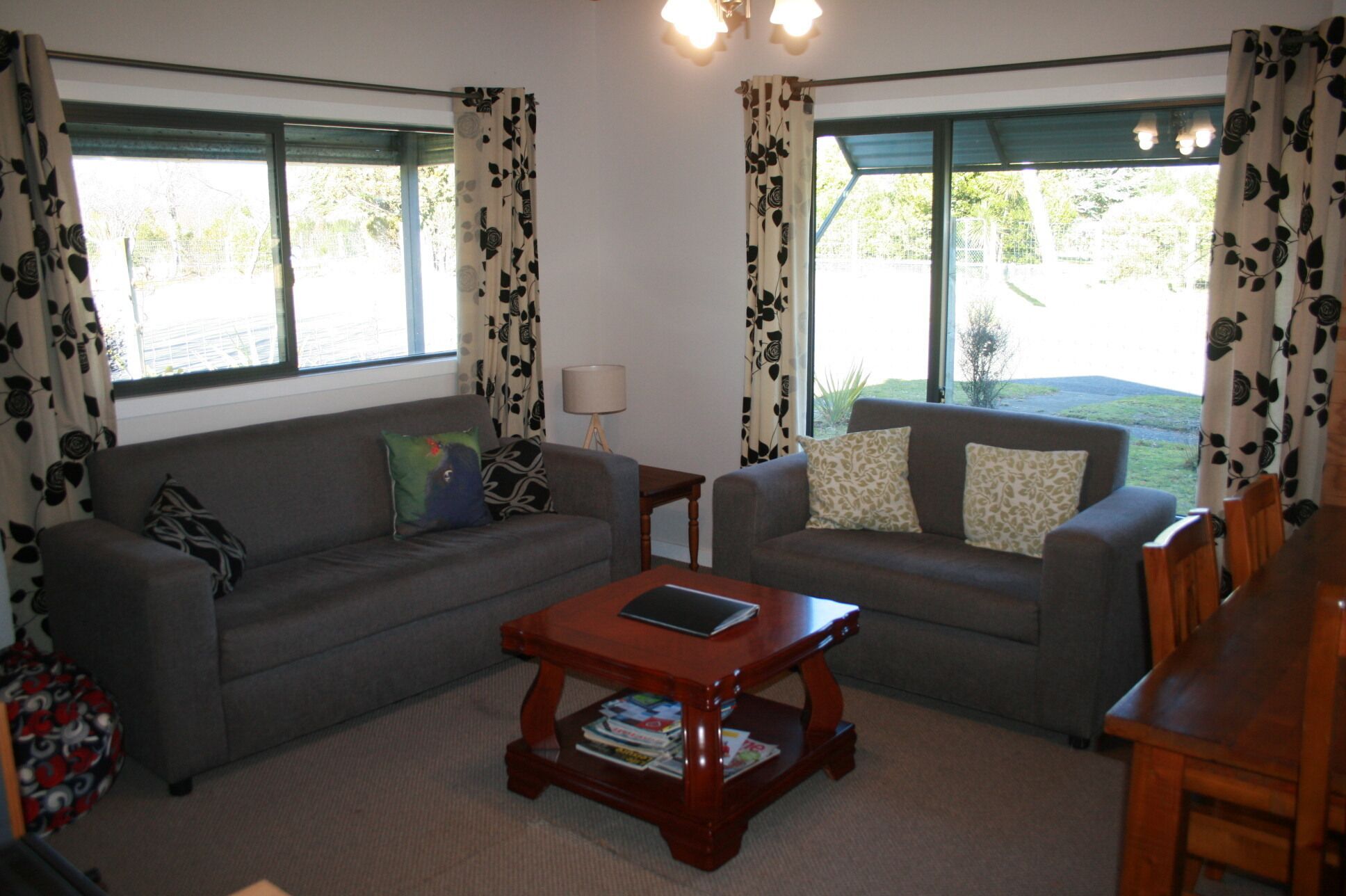 Tv, eldstad, dvd-spelare och böcker