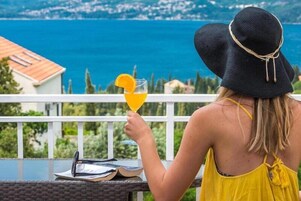 Deluxe Apartment, Sea View | Terrace/patio