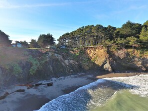 On the beach - SWEEPING OCEAN VIEWS - bar none. Over 365 5 star reviews, everyone comes back.  (Mendocino)