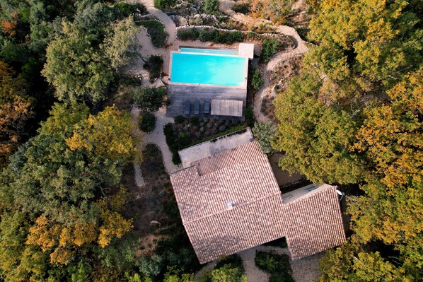 Exterior - Farmhouse for 6 people with heated swimming pool, jacuzzi, sauna south of France (Labastide de Virac)