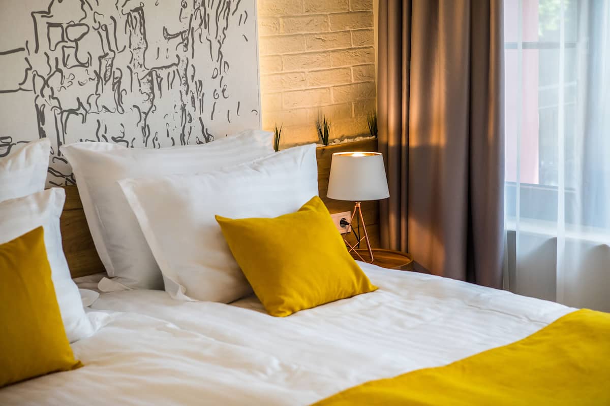 1 bilik tidur, peralatan tempat tidur premium, bar mini